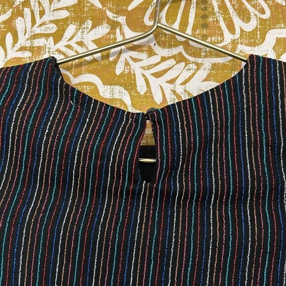 NWT Hannah Banana Girl’s Metallic Lurex Stripe Short Sleeve Ruffle  Dress size 6 - Picture 5 of 7